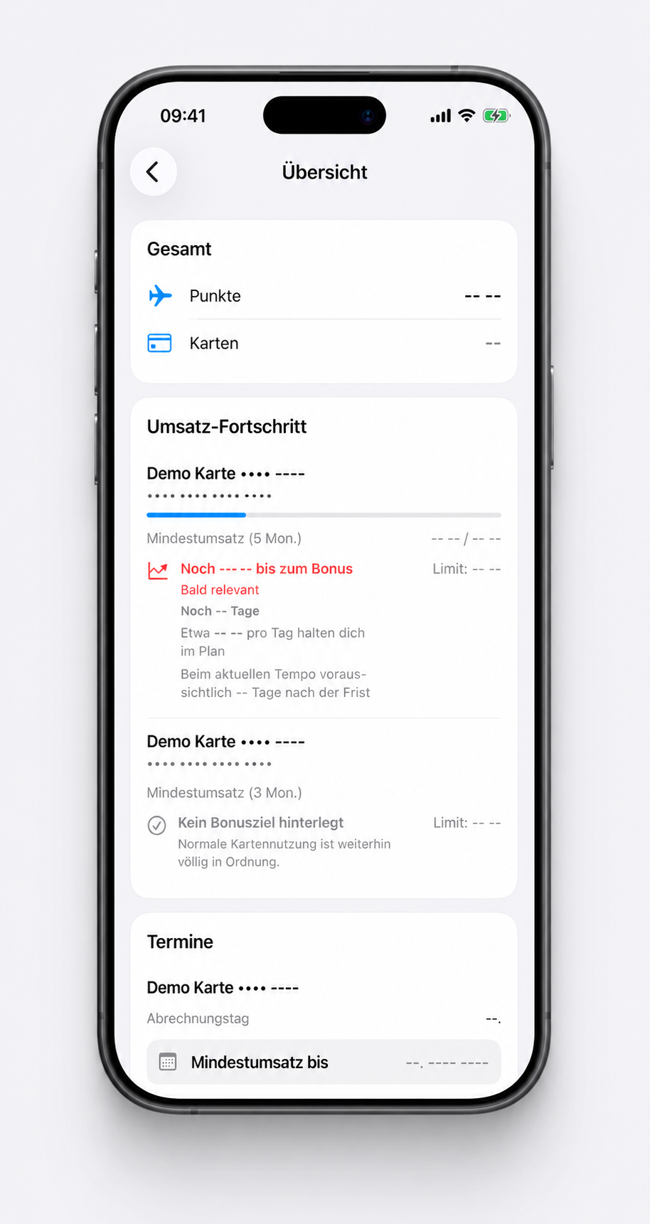 MileManager App Übersicht